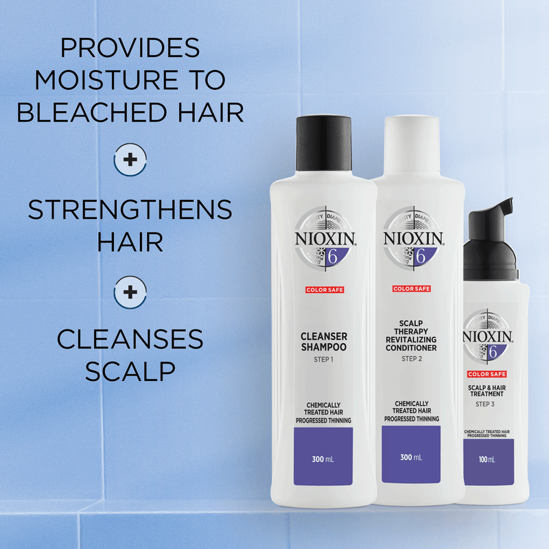 Nioxin System 6 Treatment - for bleached and chemically treated hair with progressed thinning
