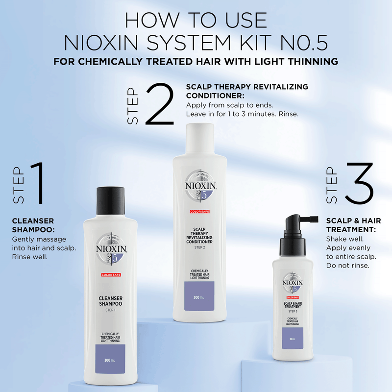 Nioxin System 5 Treatment - for bleached and chemically treated hair with light thinning